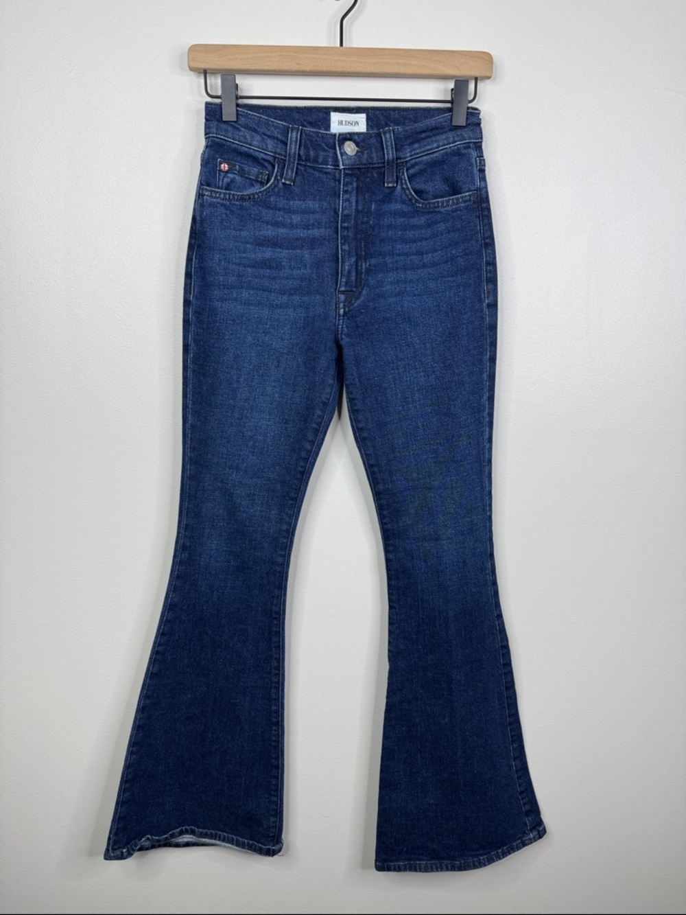 Hudson Heidi High Rise Flare Jean 23 Dark Wash Stretch Slimming Long 70s Coastal
